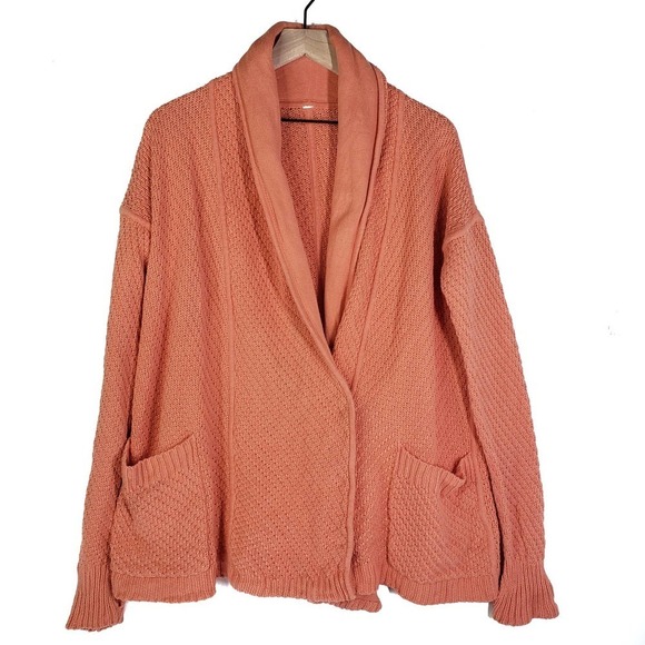 Lululemon Post Practice Cardi 10 Plum Peach‎ Sweater Cardigan Coral - Picture 1 of 15